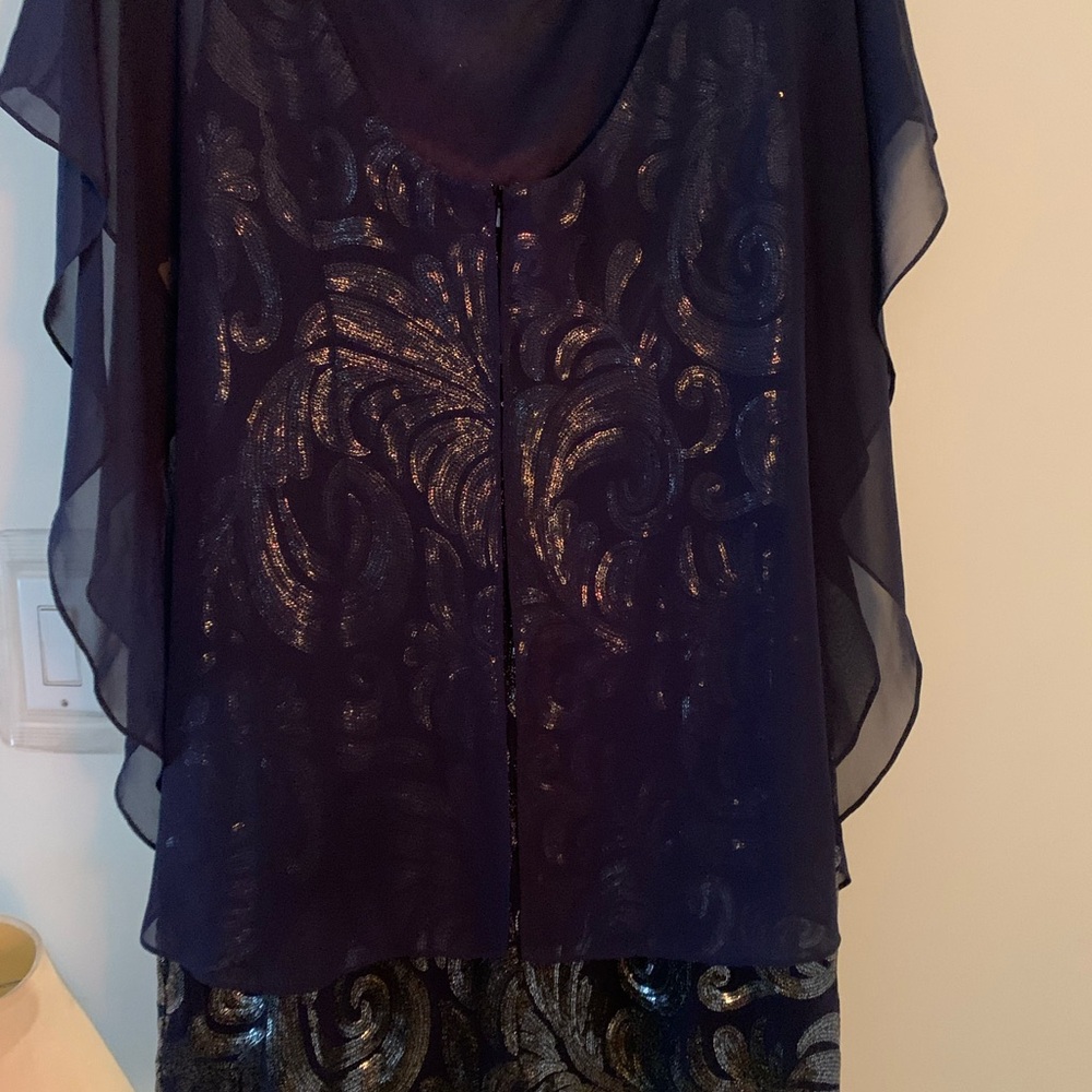 NEW Laundry By Shelli Segal Navy & Silver Dress - Picture 4 of 12